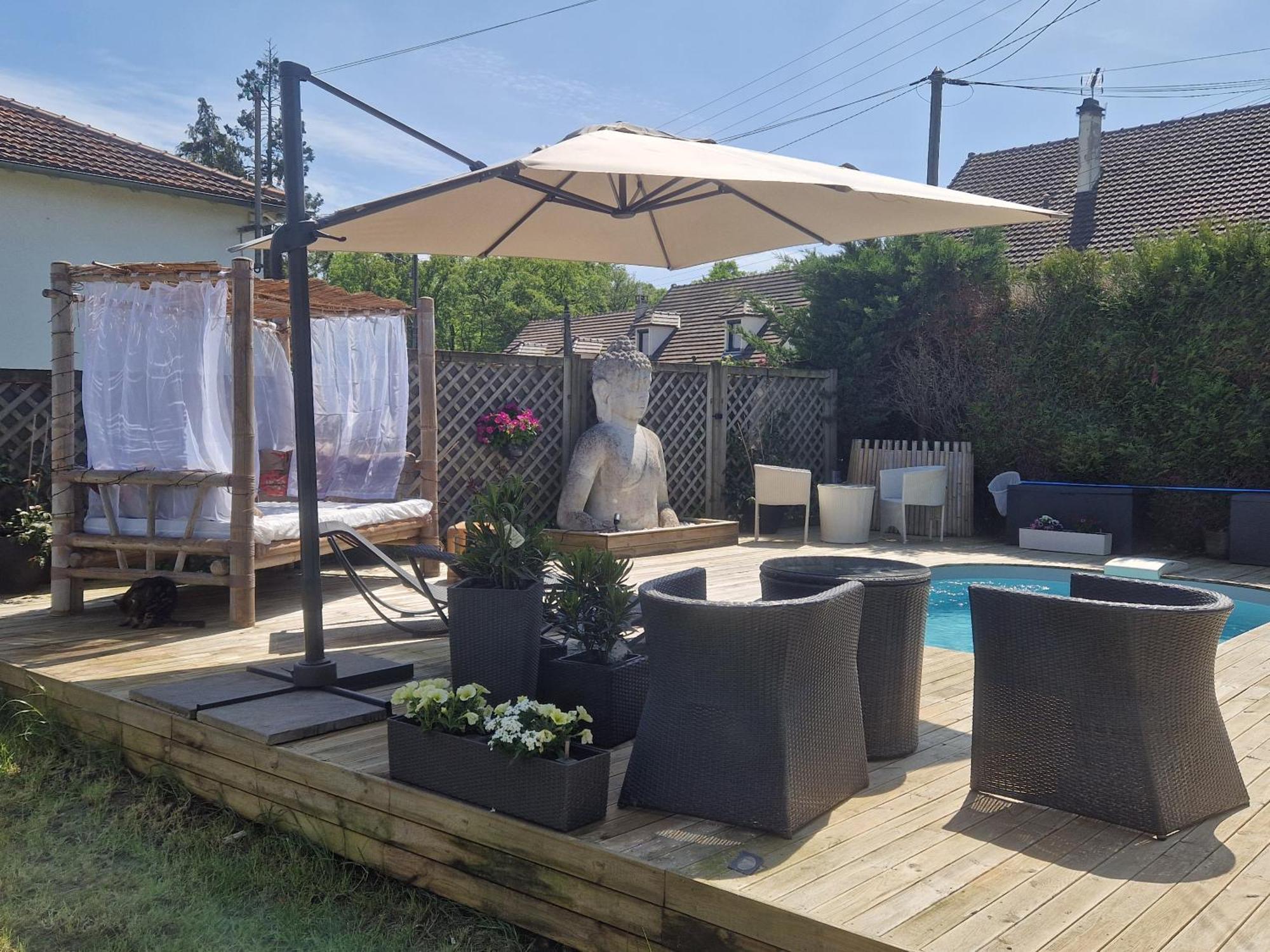 La Serenite Balinaise, Chambre Et Sdb Privee, Jardin , Piscine Et Jacuzzi En Saison, Pres De Chantilly, Parc Asterix Et Cdg Et Paris En 20' 奥利拉维勒 外观 照片